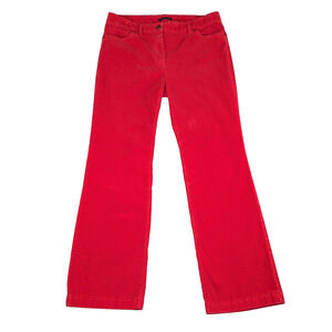 Lands’ End Womens Corduroy Pants Size 12 Tomato Red Preppy Retro 90s Minimalist